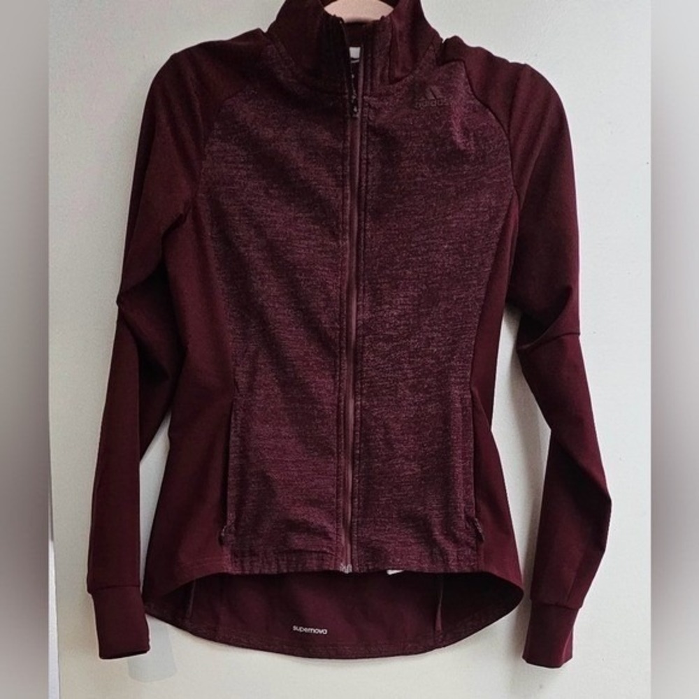 Adidas‎ Supernova Jacket Women XS Burgundy Excellent Thumbhole Running Track